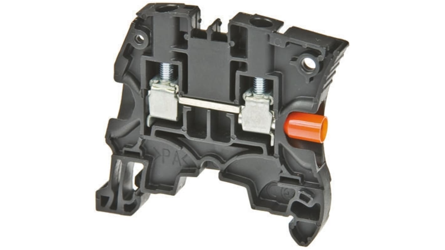 Entrelec ZS10 Series Black Feed Through Terminal Block, Double-Level, Screw Termination, ATEX