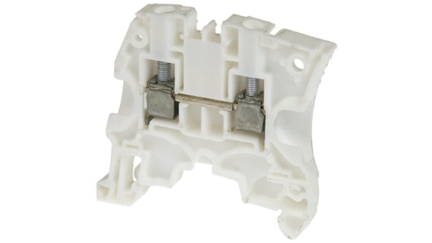 Entrelec ZS6 Series White Feed Through Terminal Block, 6mm², Single-Level, Screw Termination, ATEX