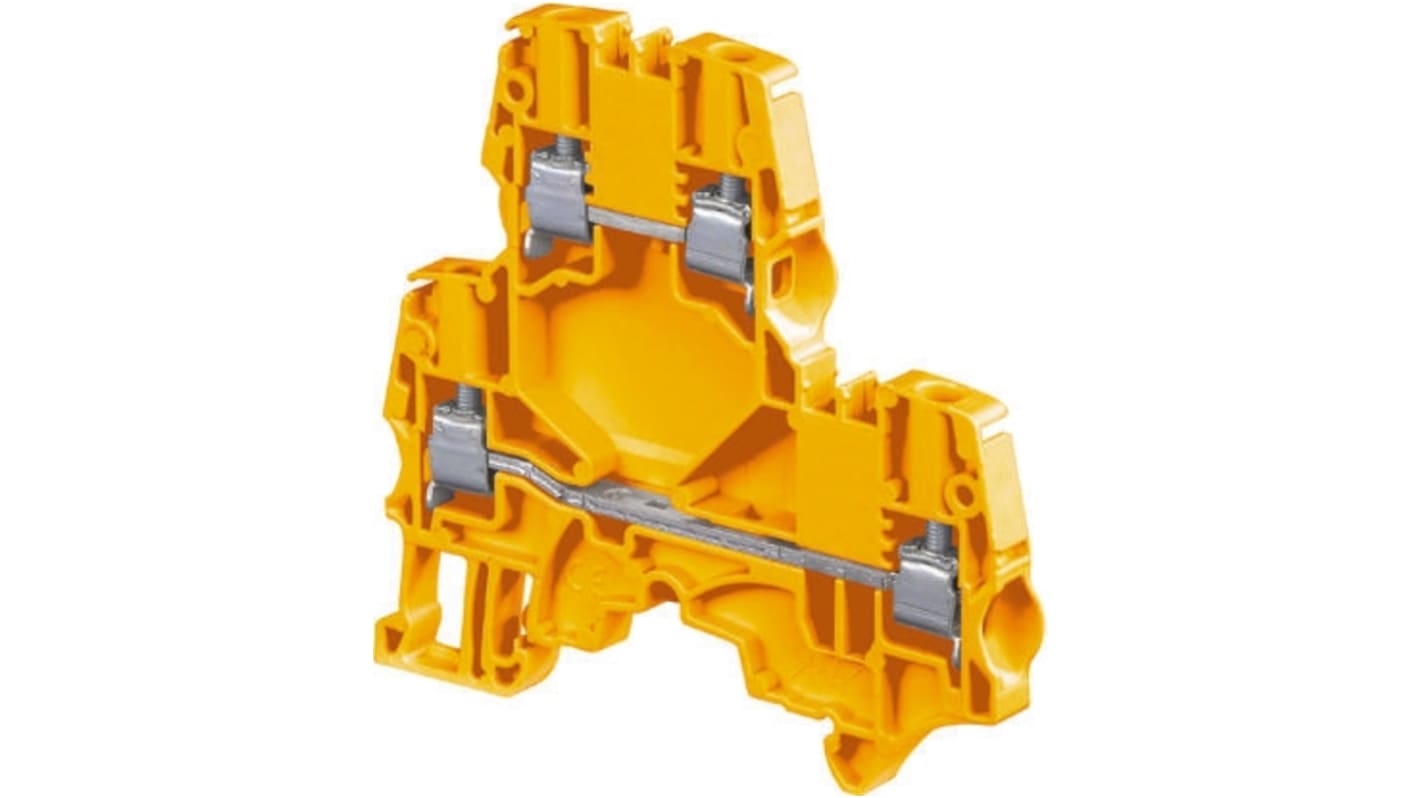 Entrelec 1SNK506230R0000 ZS6-D2 Series Orange, 6mm², Double-Level, Screw Termination, ATEX