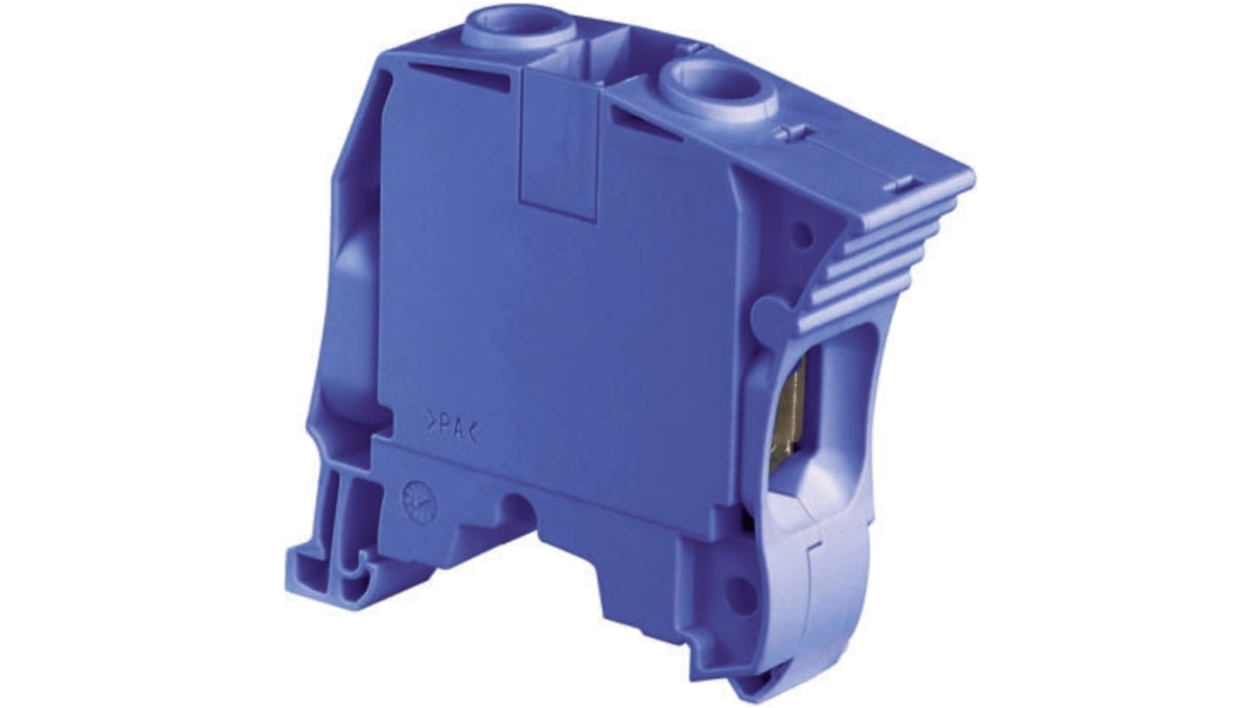 Entrelec ZS35 Series Blue Feed Through Terminal Block, 35mm², Double-Level, Screw Termination, ATEX