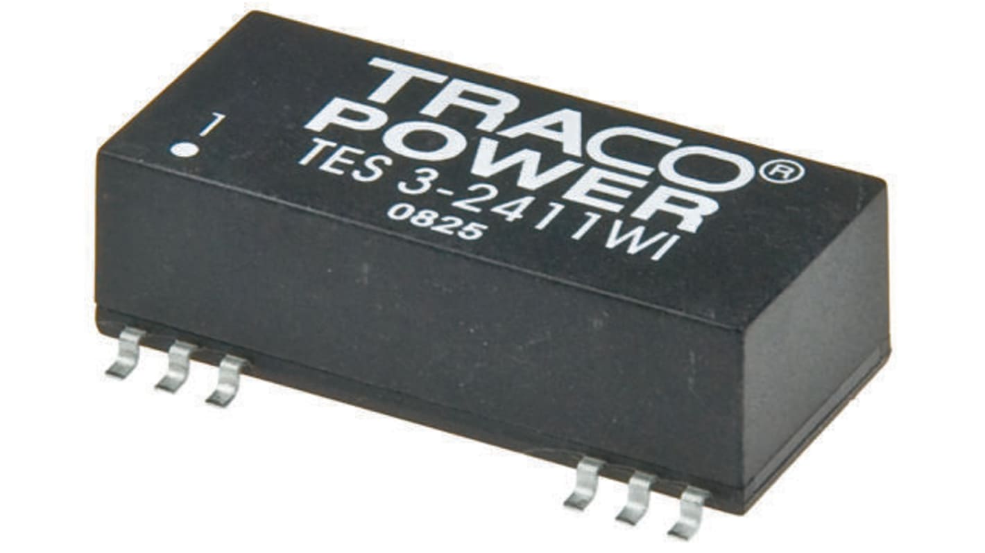 TRACOPOWER TES 3WI DC/DC-Wandler 3W 24 V dc IN, 15V dc OUT / 200mA Oberflächenmontage 1.5kV dc isoliert
