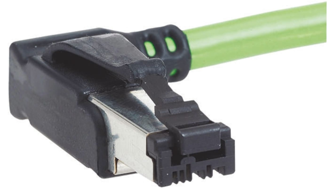 Cable Ethernet Cat5 U/FTP HARTING de color Verde, long. 5m, funda de PVC