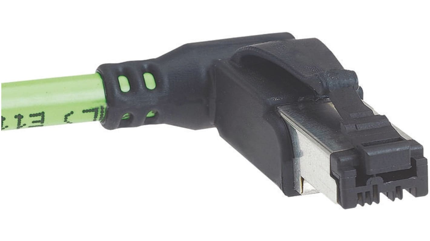 Câble Ethernet catégorie 5 U/FTP HARTING, Vert, 2m PVC Avec connecteur coudé