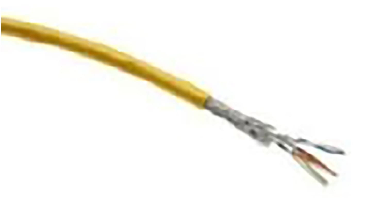 HARTING, 100m Cat6, Yellow, S/FTP Shielded, Unterminated PUR Sheath