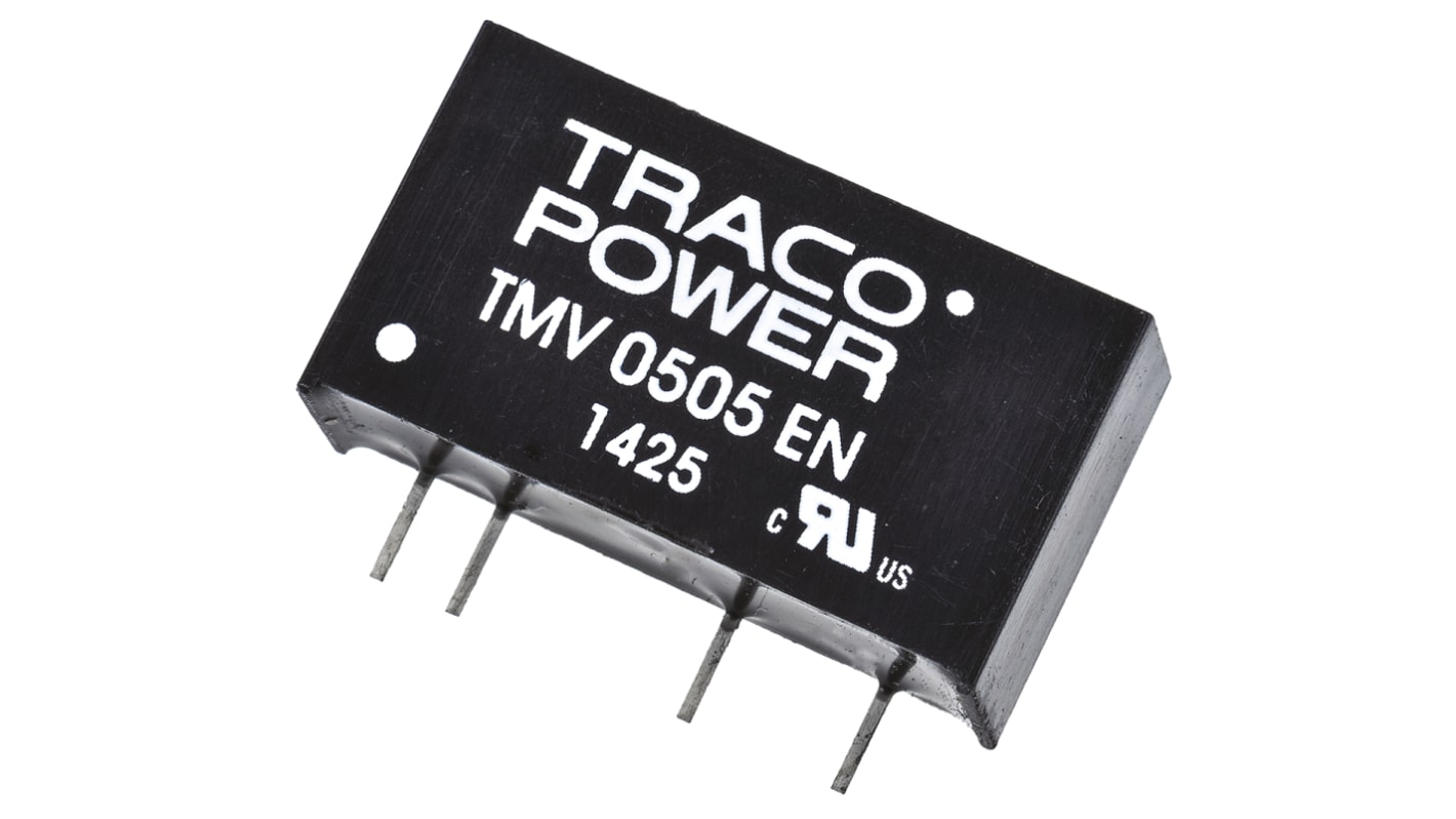 TRACOPOWER TMV EN DC-DC Converter, 12V dc/ 80mA Output, 4.5 → 5.5 V dc Input, 1W, Through Hole, +85°C Max Temp