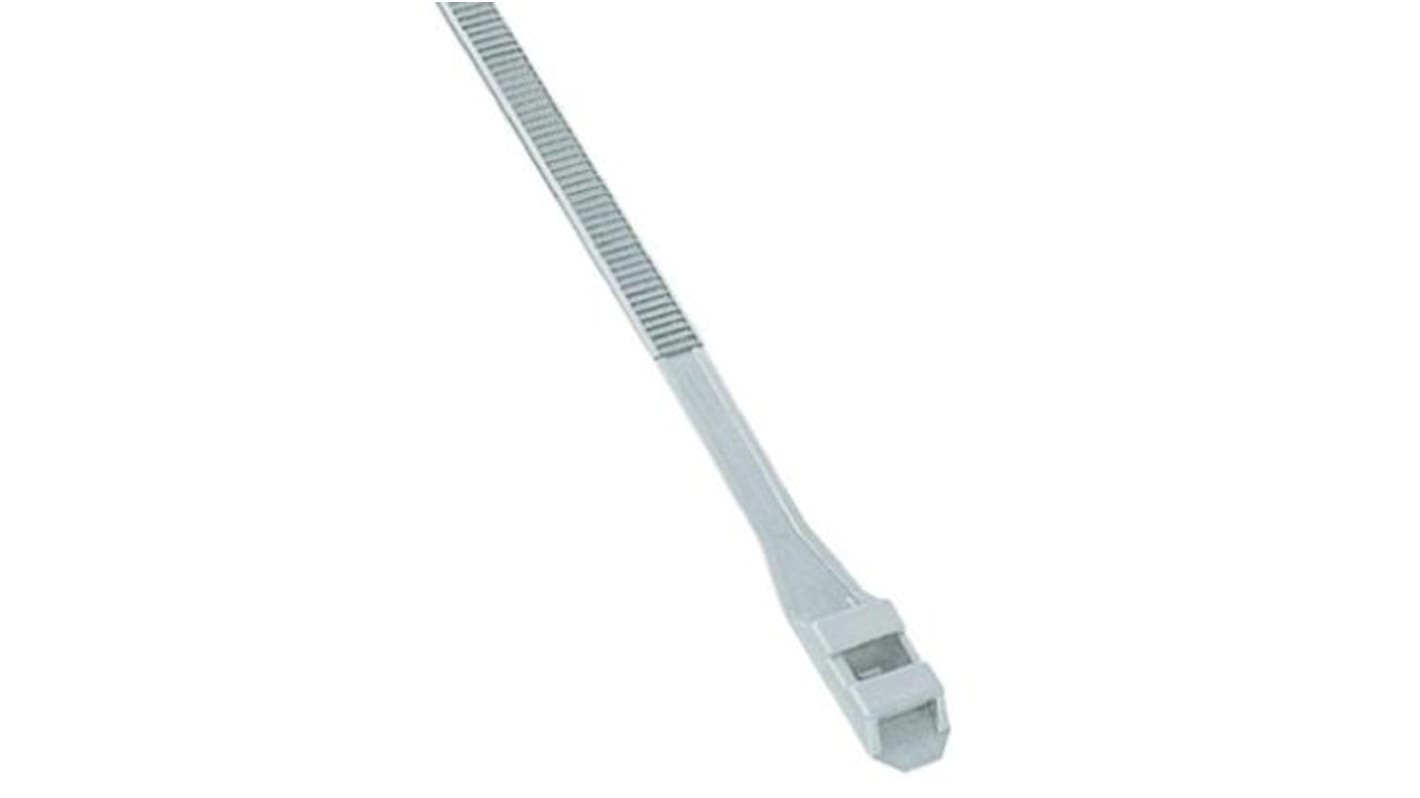 RS PRO Cable Tie, Double Locking, 300mm x 9 mm, Natural Nylon, Pk-100