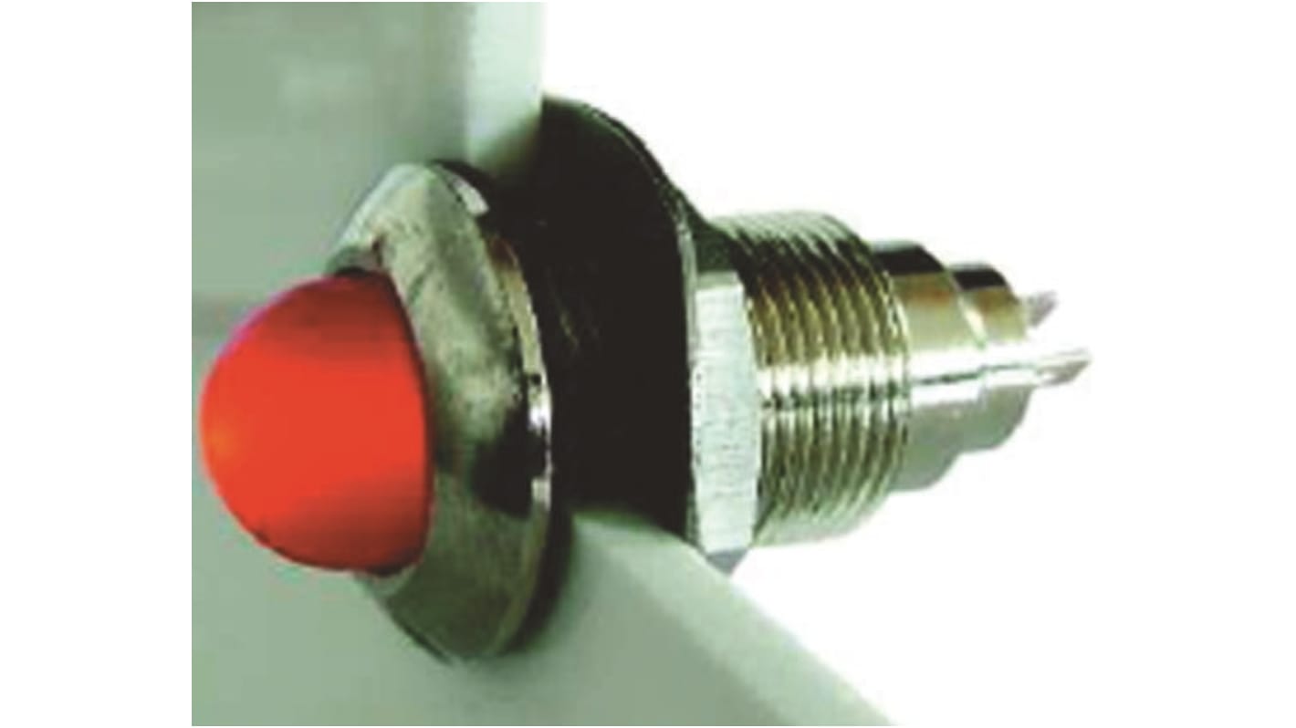 Marl Green Panel Mount Indicator, 12 → 28V dc, 12.7mm Mounting Hole Size, Solder Tab Termination, IP67