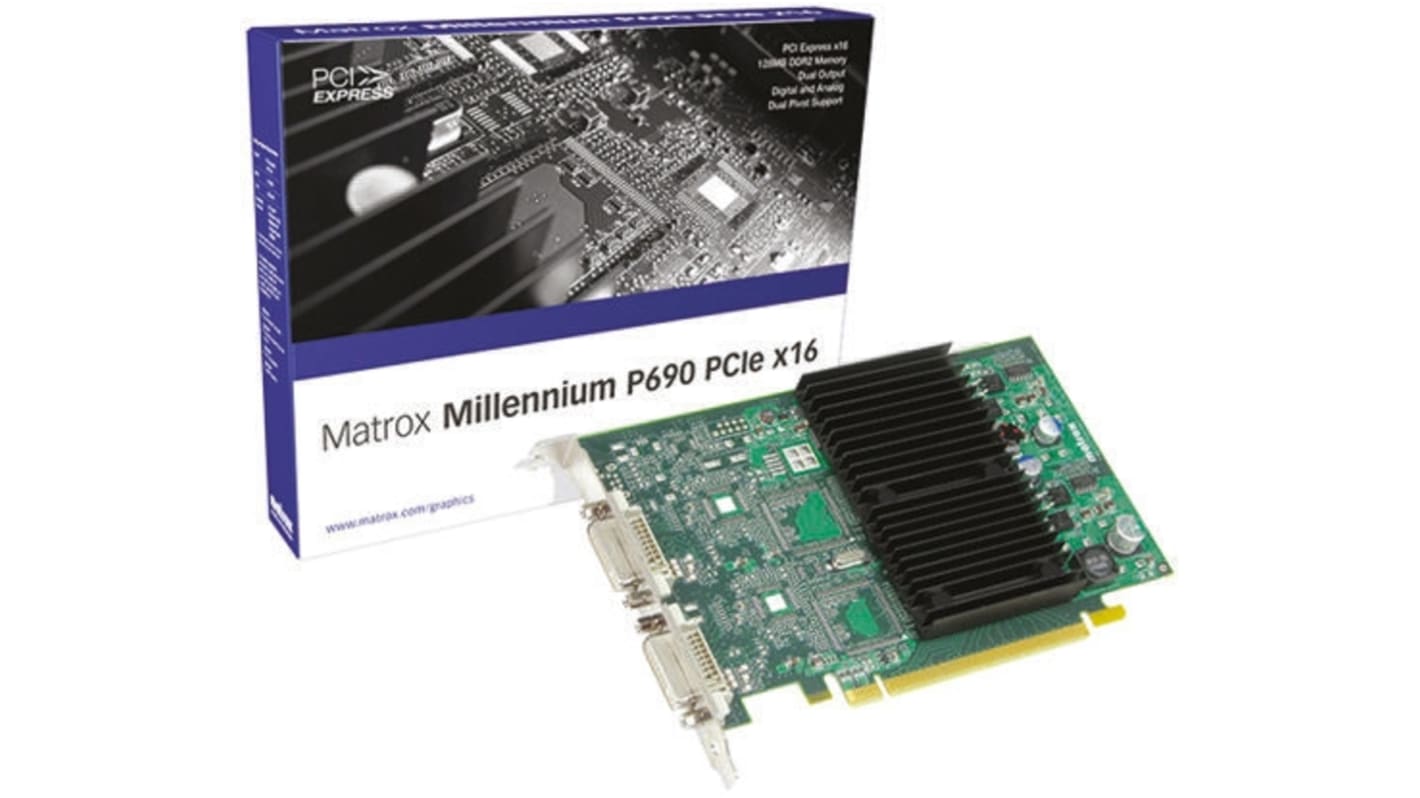 Matrox PCIe x16 128MB Graphics Card P Series, DDR2 Memory, DVI Output