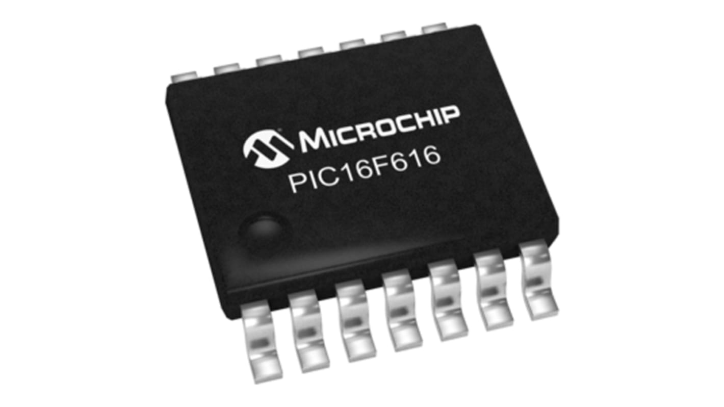 Microchip PIC16F616-I/ST, 8bit PIC Microcontroller, PIC16F, 20MHz, 2048 Flash, 14-Pin TSSOP