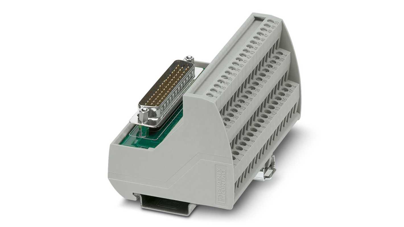 Phoenix Contact VIP-3 Series 50-Contact Male Interface Module, D-sub Connector, DIN Rail, 2A