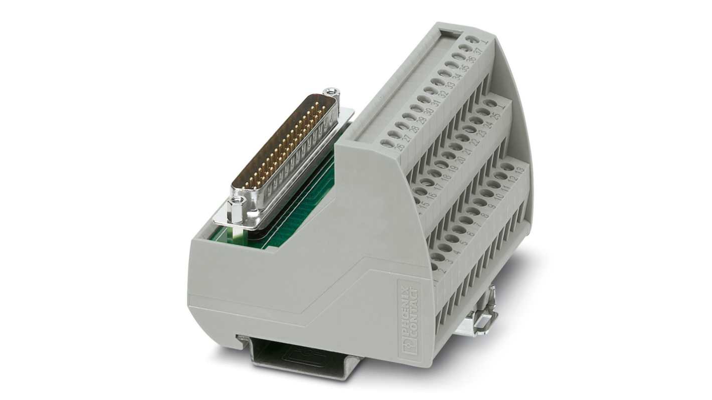 Phoenix Contact VIP-3 Series 37-Contact Male Interface Module, D-sub Connector, DIN Rail, 2A