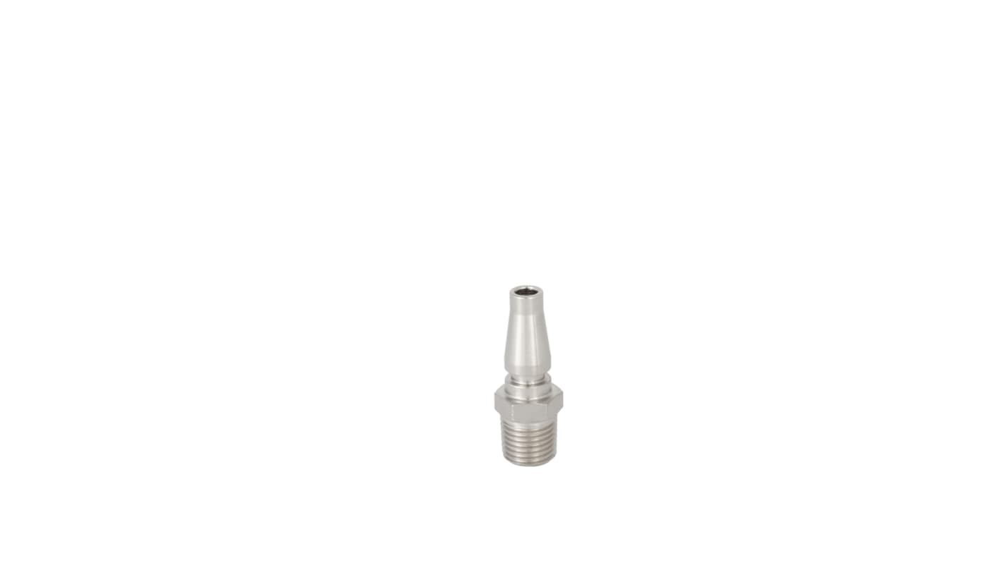 RS PRO Steel Male Pneumatic Quick Connect Coupling, R 1/8 Male Threaded