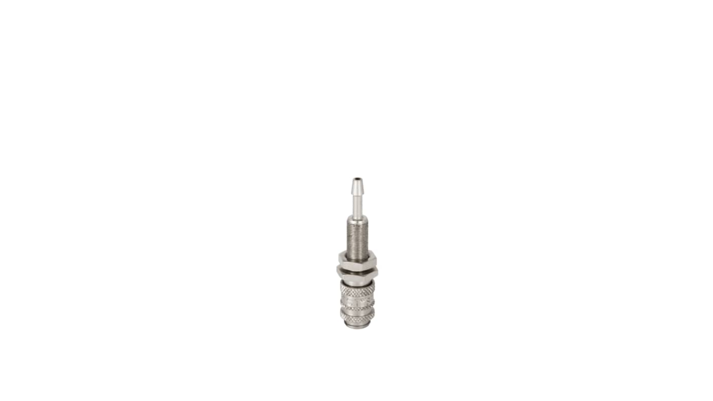 RS PRO Brass Female, Male Pneumatic Quick Connect Coupling, Metric M7 Male 4mm Hose Barb
