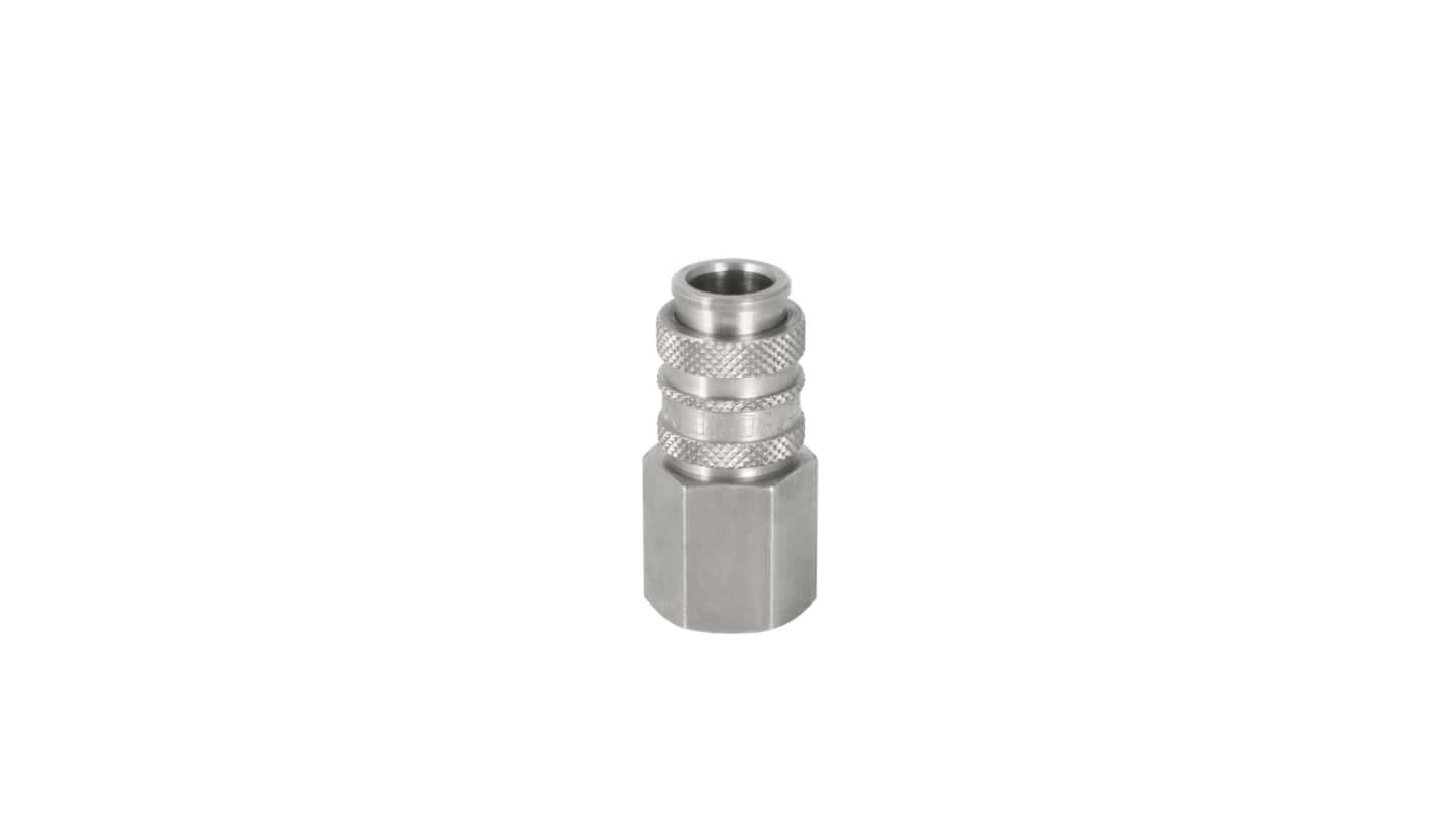 RS PRO Brass Female Pneumatic Quick Connect Coupling, G 3/8 Female Threaded