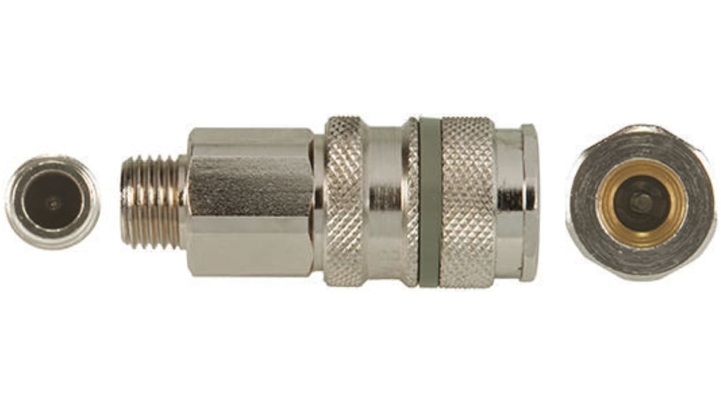 RS PRO Brass Male Pneumatic Quick Connect Coupling, R 1/2 Male Threaded