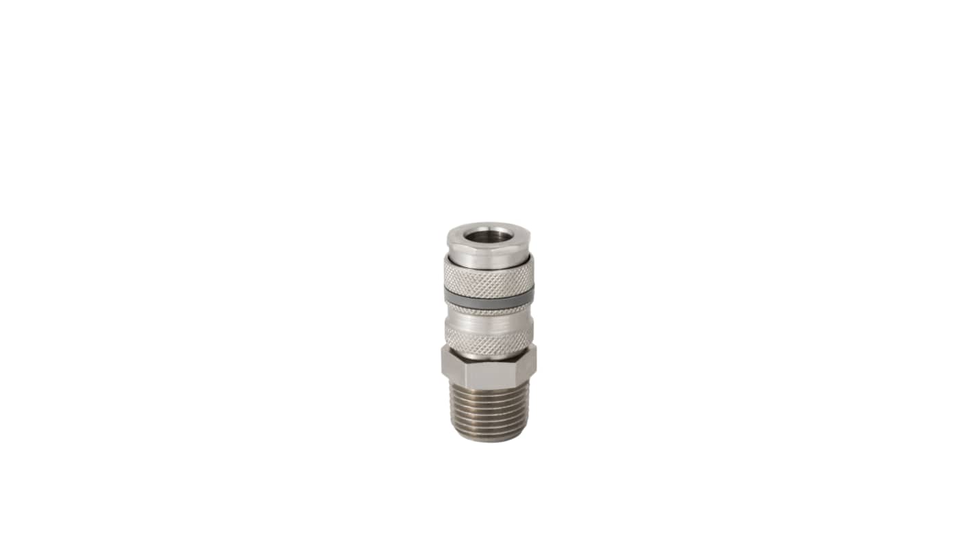 RS PRO Brass, Steel Male Pneumatic Quick Connect Coupling, G 1/2 Male Threaded