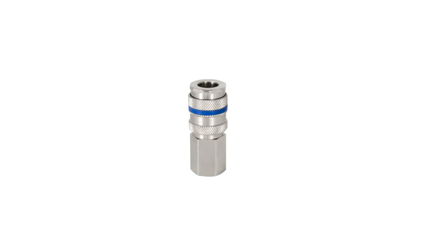 RS PRO Brass, Steel Female Pneumatic Quick Connect Coupling, G 1/2 Female Threaded