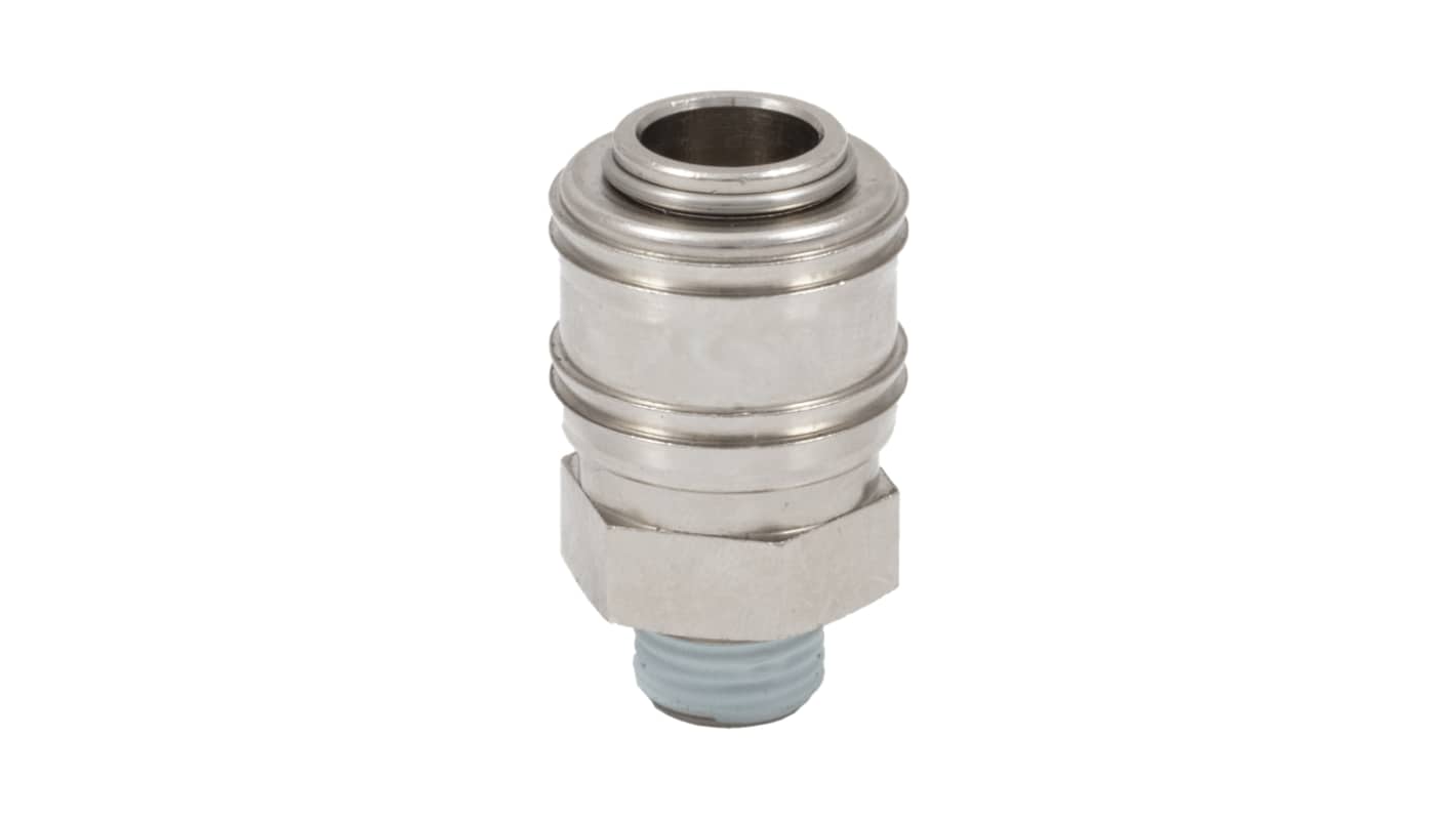 RS PRO Brass Male Pneumatic Quick Connect Coupling, G 3/8 Male Threaded
