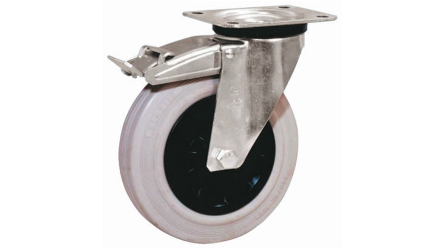 Roulette industrielle Pivotant avec frein LAG, Acier zingué, Ø 125mm, 110kg