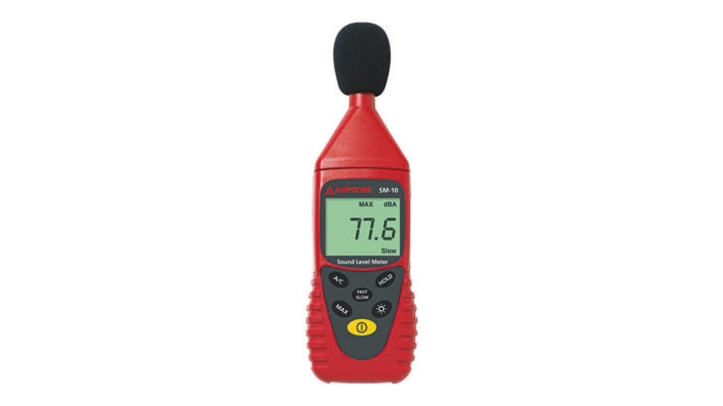 Sonomètre Amprobe SM 10 130dB avec filtres A, C, Etalonné RS