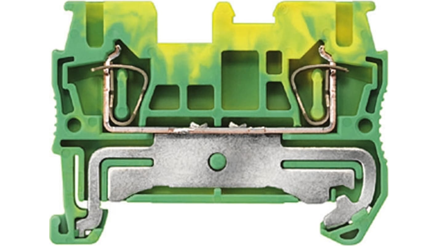 Siemens 8WH Series Green/Yellow DIN Rail Terminal Block, 0.14 → 4mm², Single-Level, Spring Clamp Termination