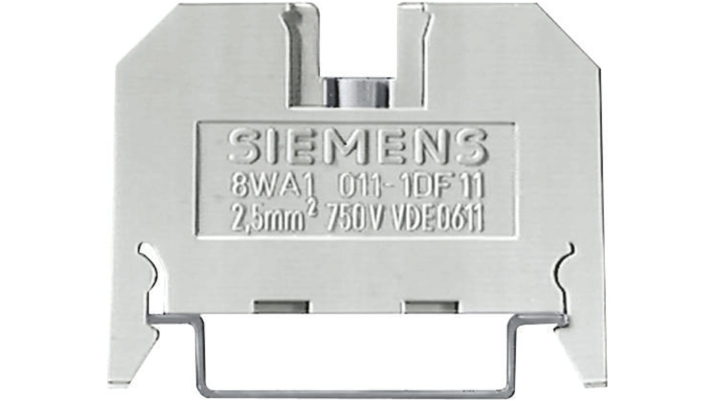 Siemens 8WA Reihenklemmenblock Einfach Blau, 2.5mm², 800 V / 24A