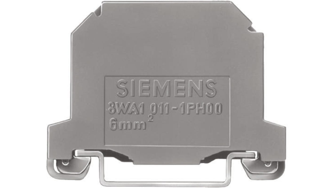 Siemens 8WA Series Green/Yellow DIN Rail Terminal Block, 6mm², Double-Level, Screw Termination