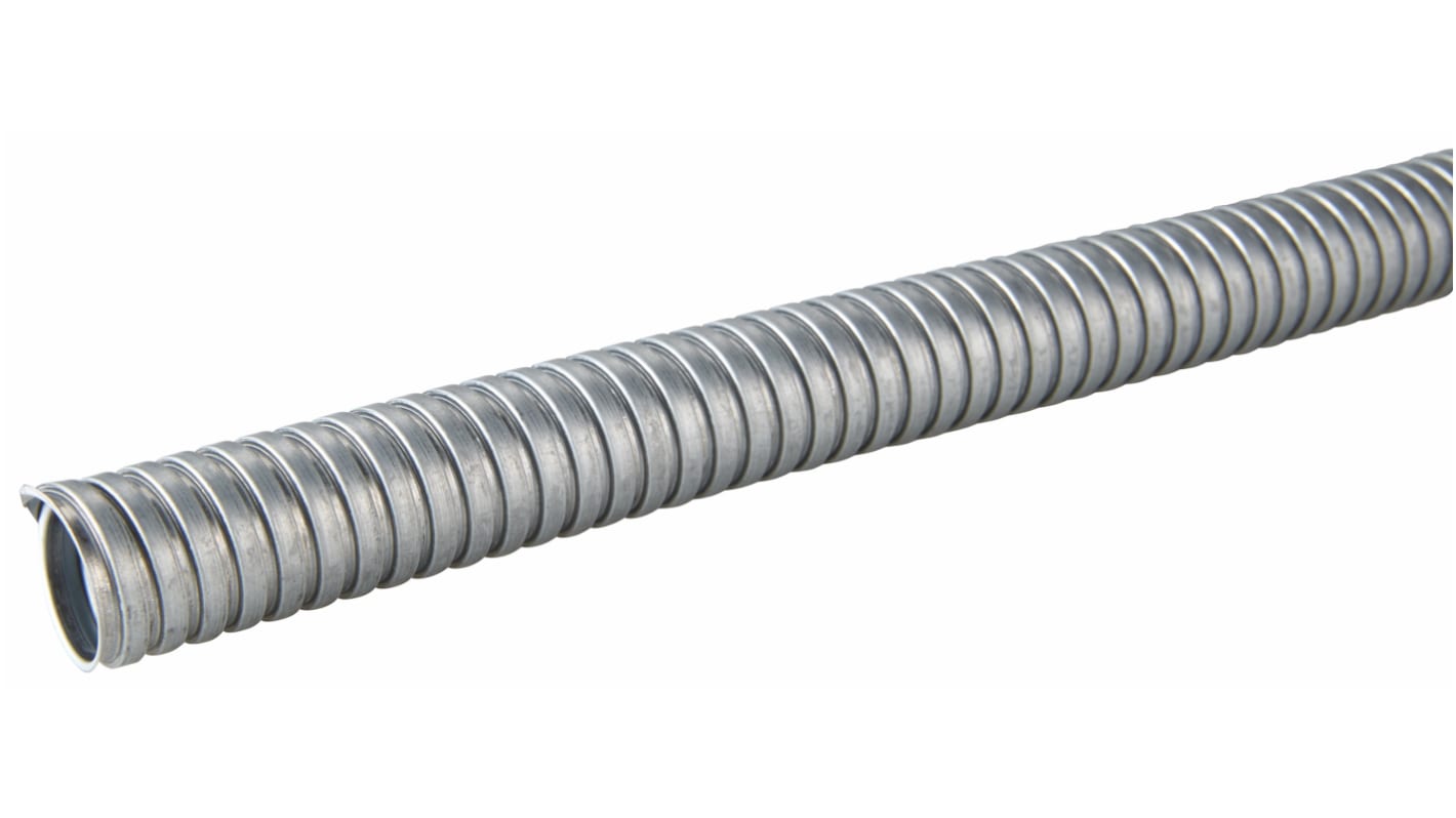 Lapp Flexible Contractor Pack Conduit, 14mm Nominal Diameter, Galvanised Steel, Grey