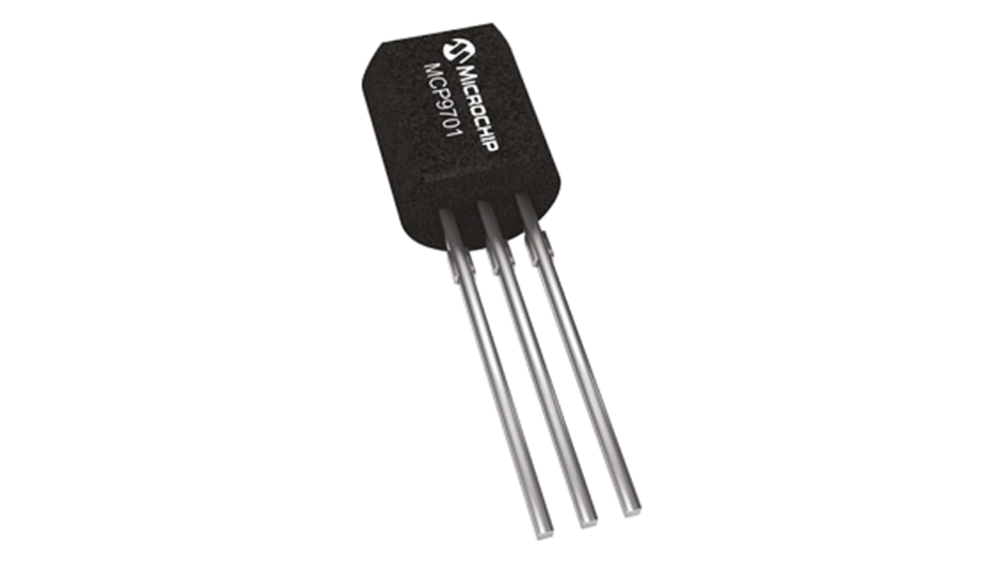 Microchip Voltage Temperature Sensor, Voltage Output, Through Hole Mount, Analogue, ±2°C, 3 Pins