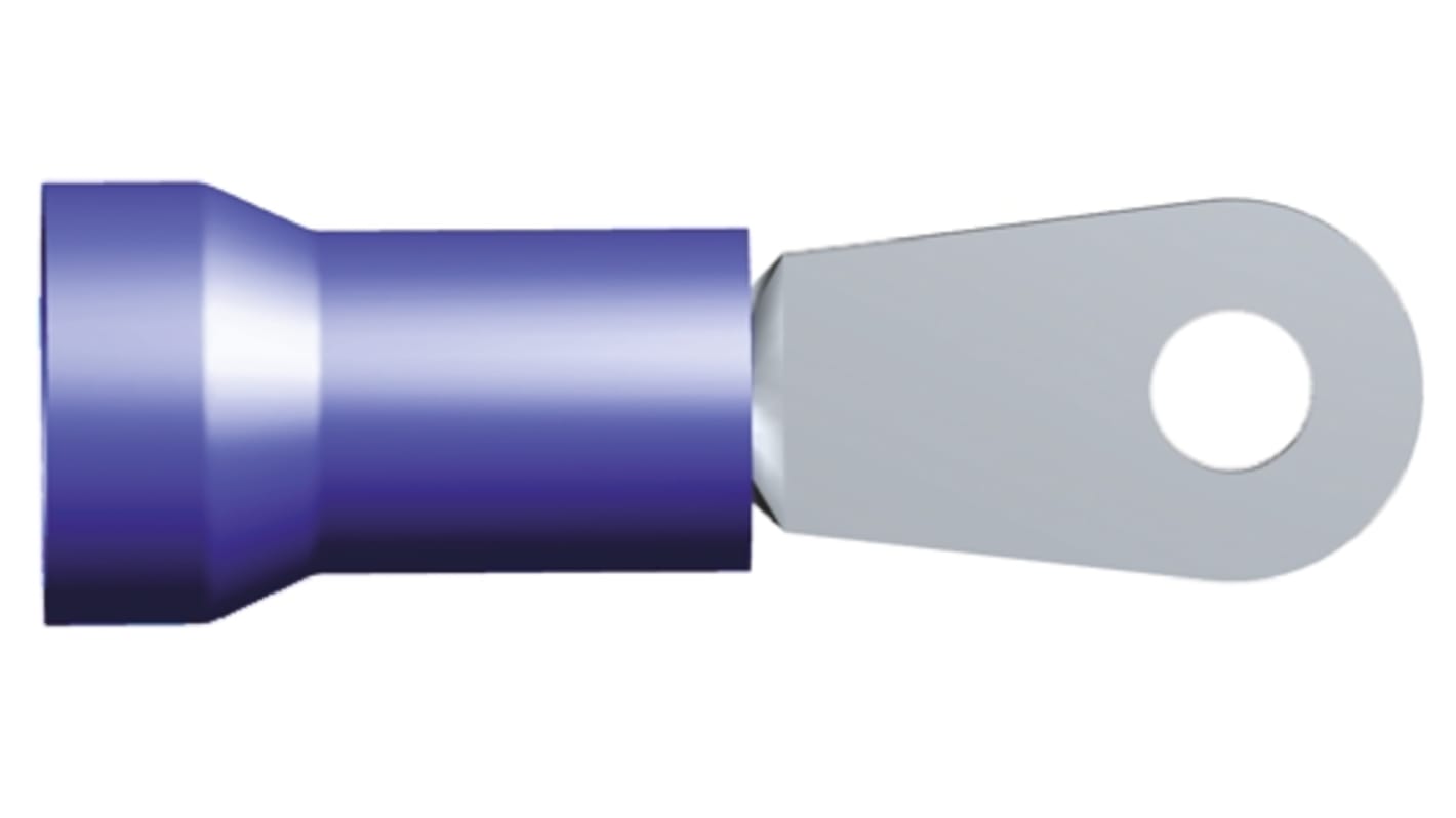 TE Connectivity PLASTI-GRIP Ringkabelschuh, Isoliert, Vinyl, Blau, max. 16.77mm², M5
