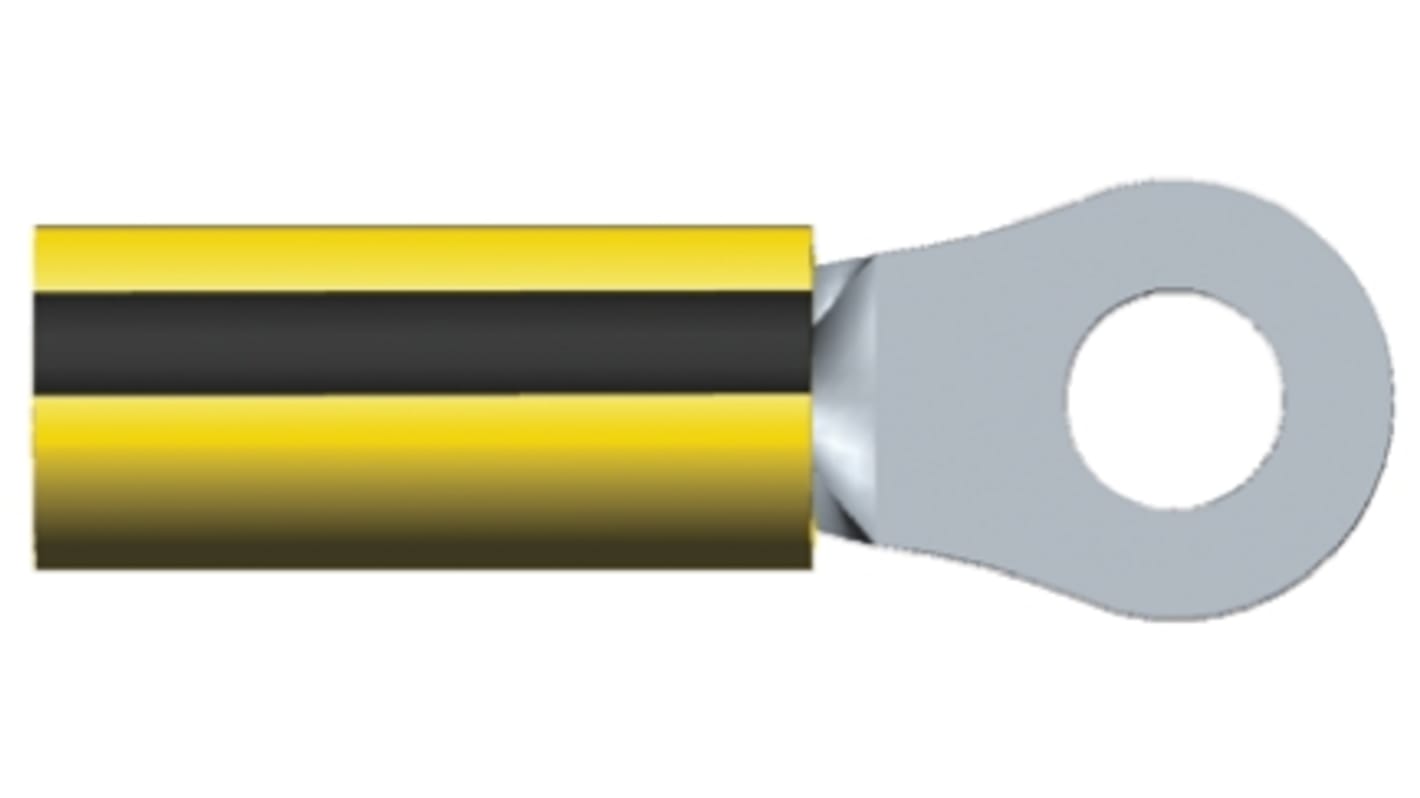 Zacisk oczkowy rozmiar przewodu 2.6mm² Ø , M4 izolowany Czarny, żółty TE Connectivity