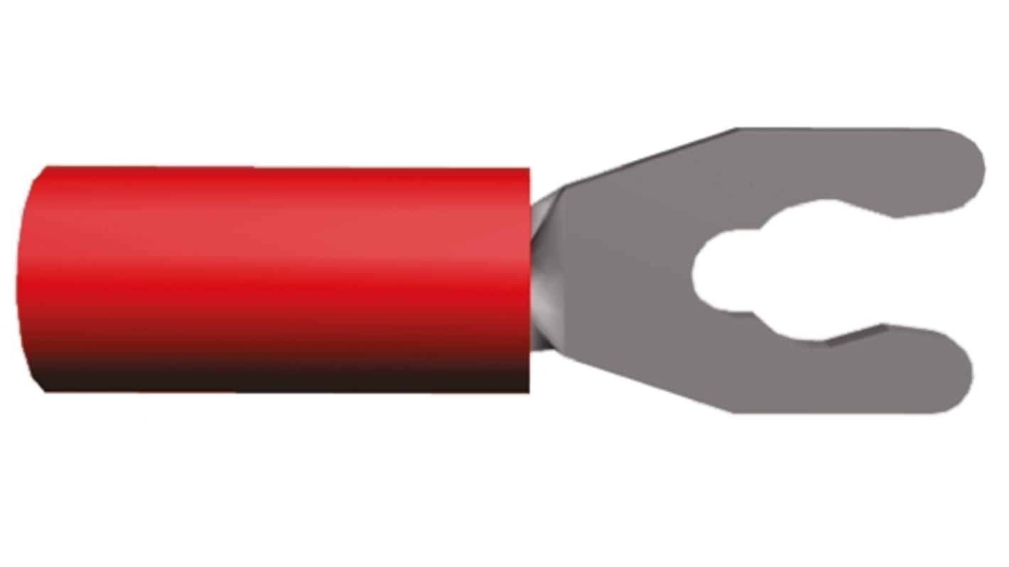 TE Connectivity, PIDG Insulated Crimp Spade Connector, 0.3mm² to 1.4mm², 22AWG to 16AWG, M3.5 Stud Size Nylon, Red