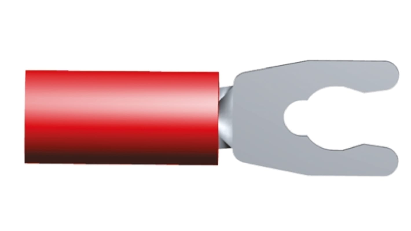 Capocorda a forcella a crimpare TE Connectivity serie PIDG, perno M3.5, 0.26mm² - 1.65mm², Rosso