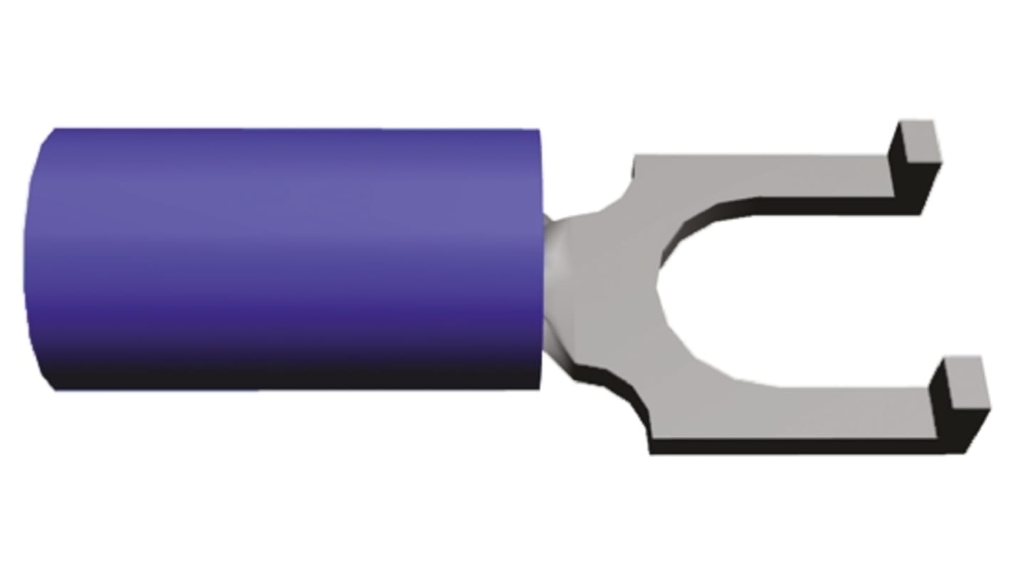 TE Connectivity, PLASTI-GRIP Insulated Crimp Spade Connector, 1mm² to 2.6mm², 16AWG to 14AWG, M4 (#8) Stud Size Vinyl,