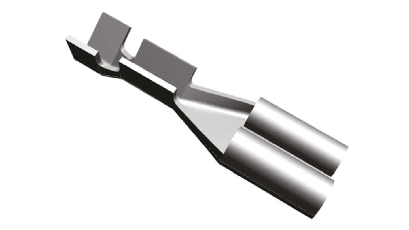 TE Connectivity FASTON .110 Uninsulated Female Spade Connector, Receptacle, 2.79 x 0.51mm Tab Size, 0.1mm² to 0.4mm²