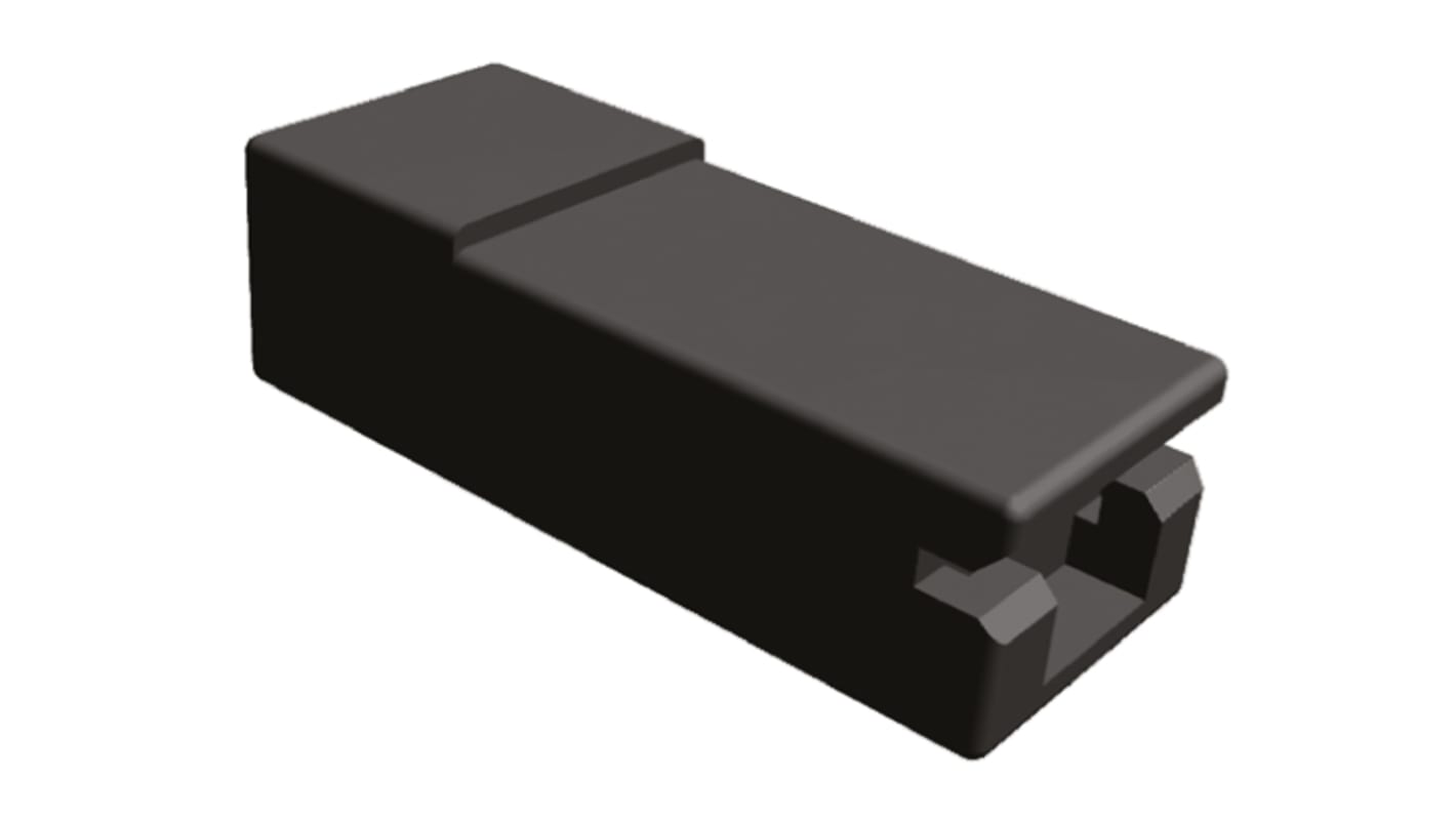 TE Connectivity AMP FASTON Crimpkontaktgehäuse, Stecker, Nylon, B 6.35mm, Schwarz, 1-polig