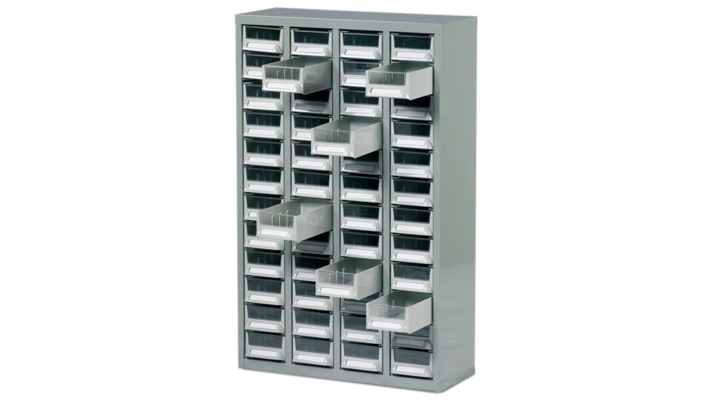 RS PRO 48 Steel Cabinet, Steel, 937mm x 586mm x 222mm, Grey