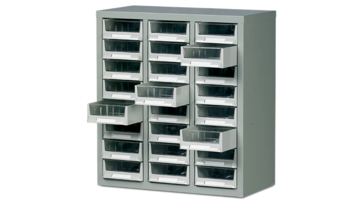 RS PRO 24 Steel Cabinet, Steel, 640mm x 586mm x 290mm, Grey