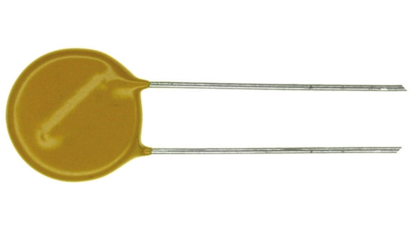 Varistor Wurth Elektronik WE-VD, tensión de ruptura 47V, 5A, 6J, 3.14nF, dim. 12.5 (Dia.) x 5mm, paso 7.5mm