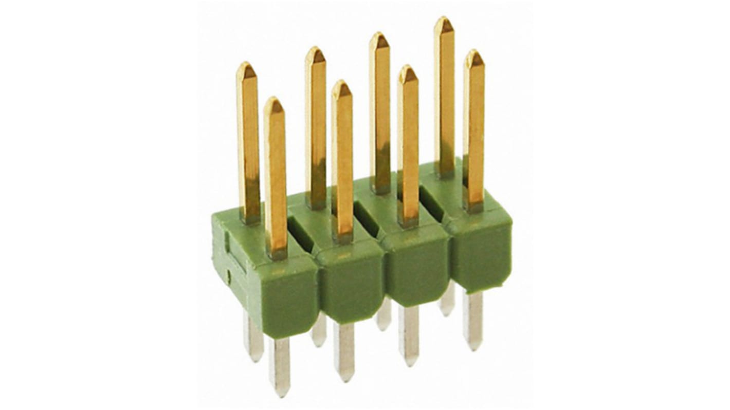 TE Connectivity 8p双排排针 直向板对板, 线对板连接器, 2.54mm间距, 3.0A, THT安装, AMPMODU MOD II系列