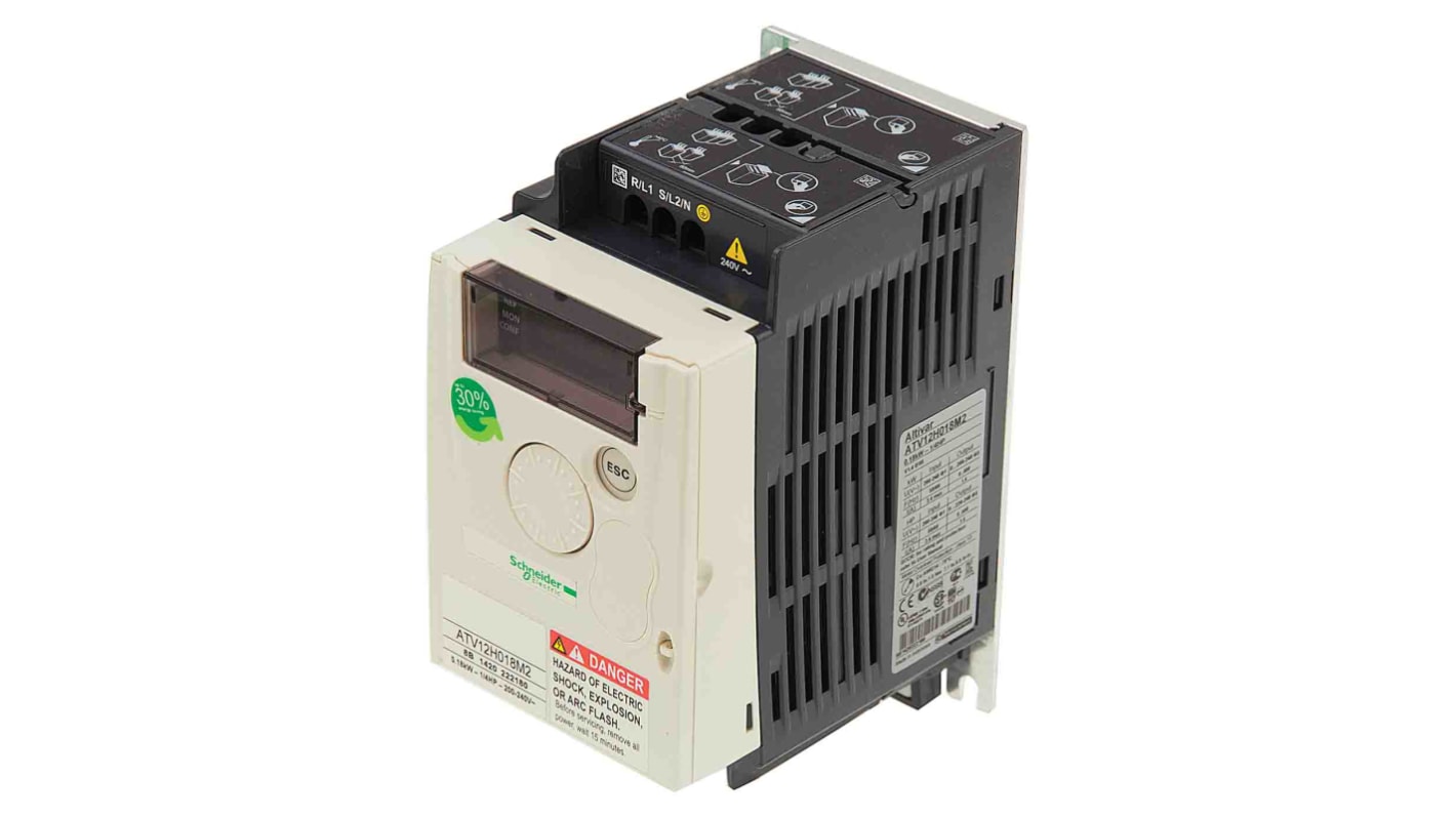 Schneider Electric ATV 21 1-Phasen Frequenzumrichter 0,75 kW 110 V ac / 15,7 AC, 18,9 A 0.5 → 400Hz für