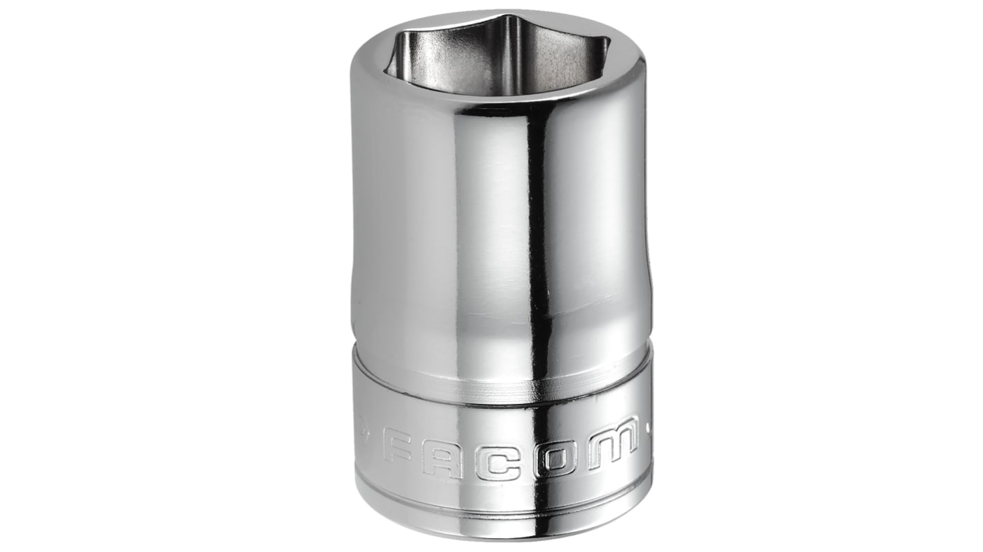 Facom 3/8 in Drive 16mm Standard Socket, 6 point, 30 mm Overall Length