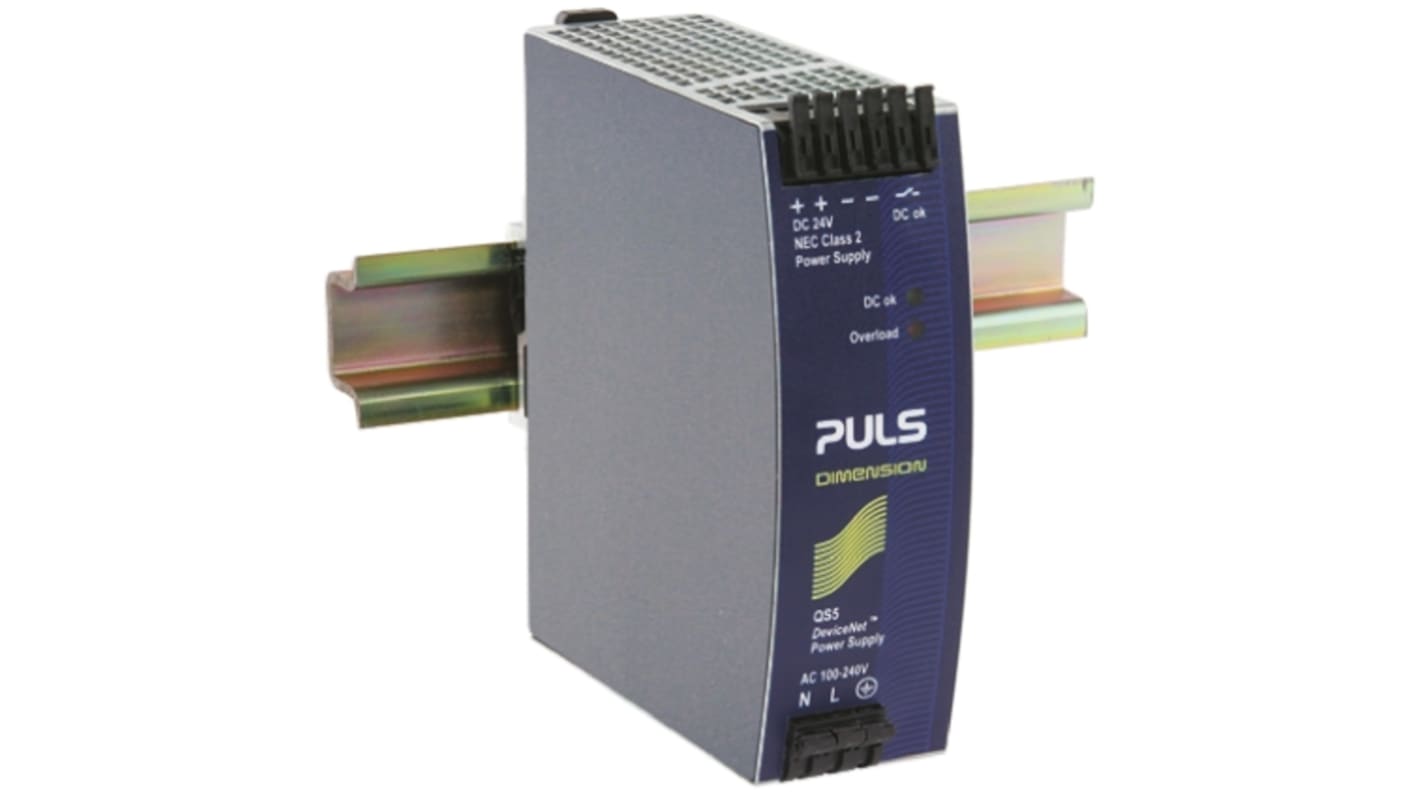PULS DIMENSION Q Switched Mode DIN Rail Power Supply, 100 → 240V ac ac Input, 24V dc dc Output, 3.8A Output,