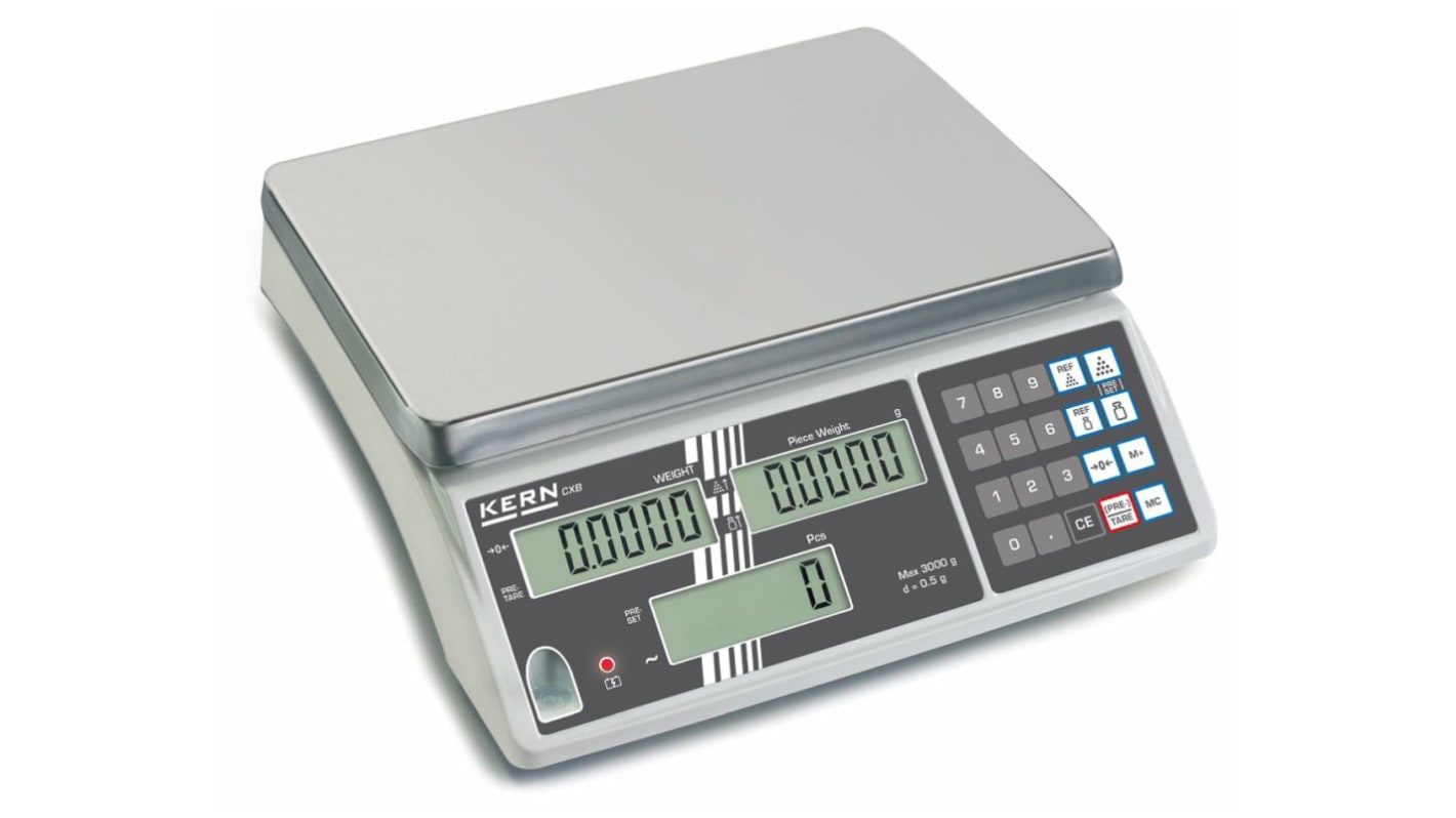 Wagi elektroniczne 3kg elektroniczna dokładność: 0,2 g Kern zliczanie: Tak szalka: 225 x 300mm