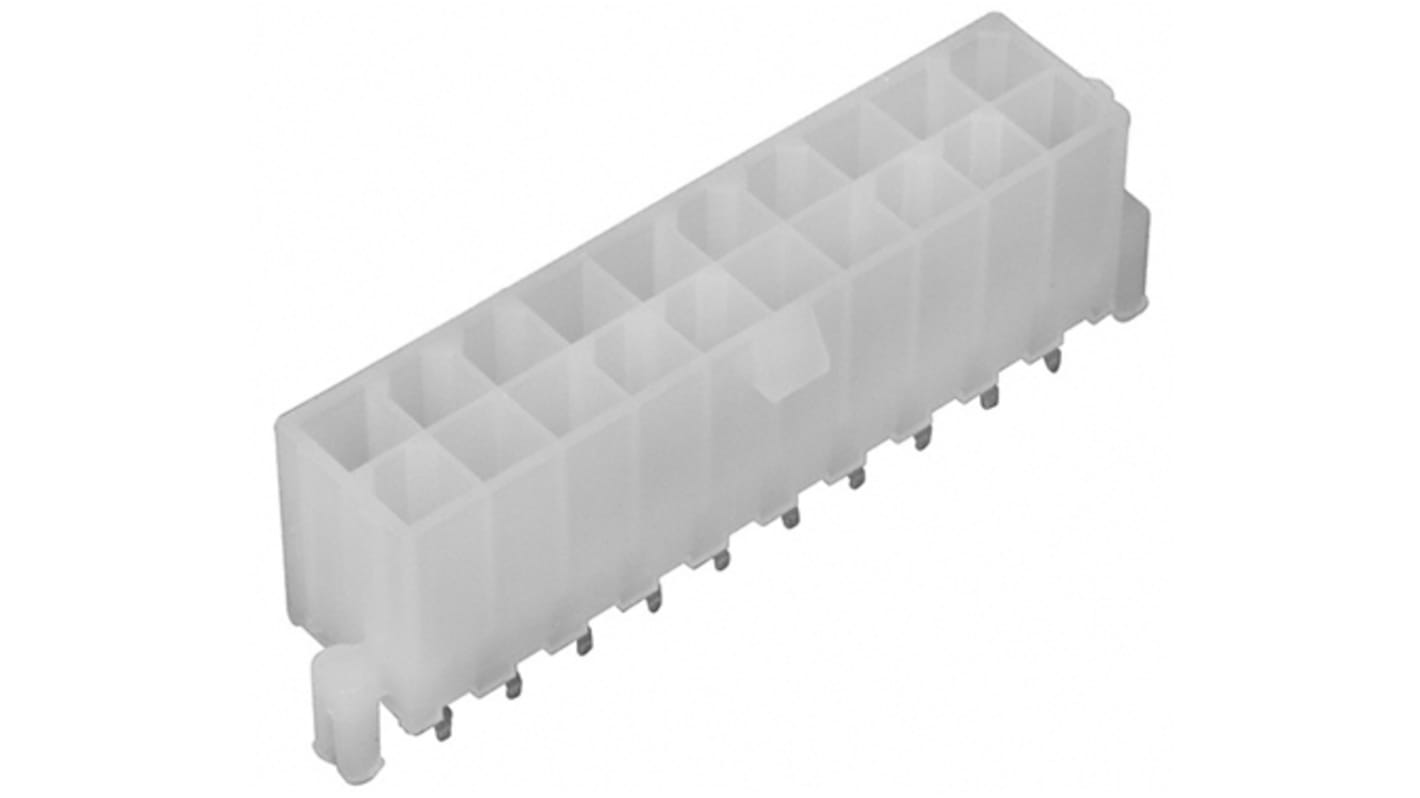 Molex Mini-Fit Jr. Series Straight Through Hole PCB Header, 20 Contact(s), 4.2mm Pitch, 2 Row(s), Shrouded