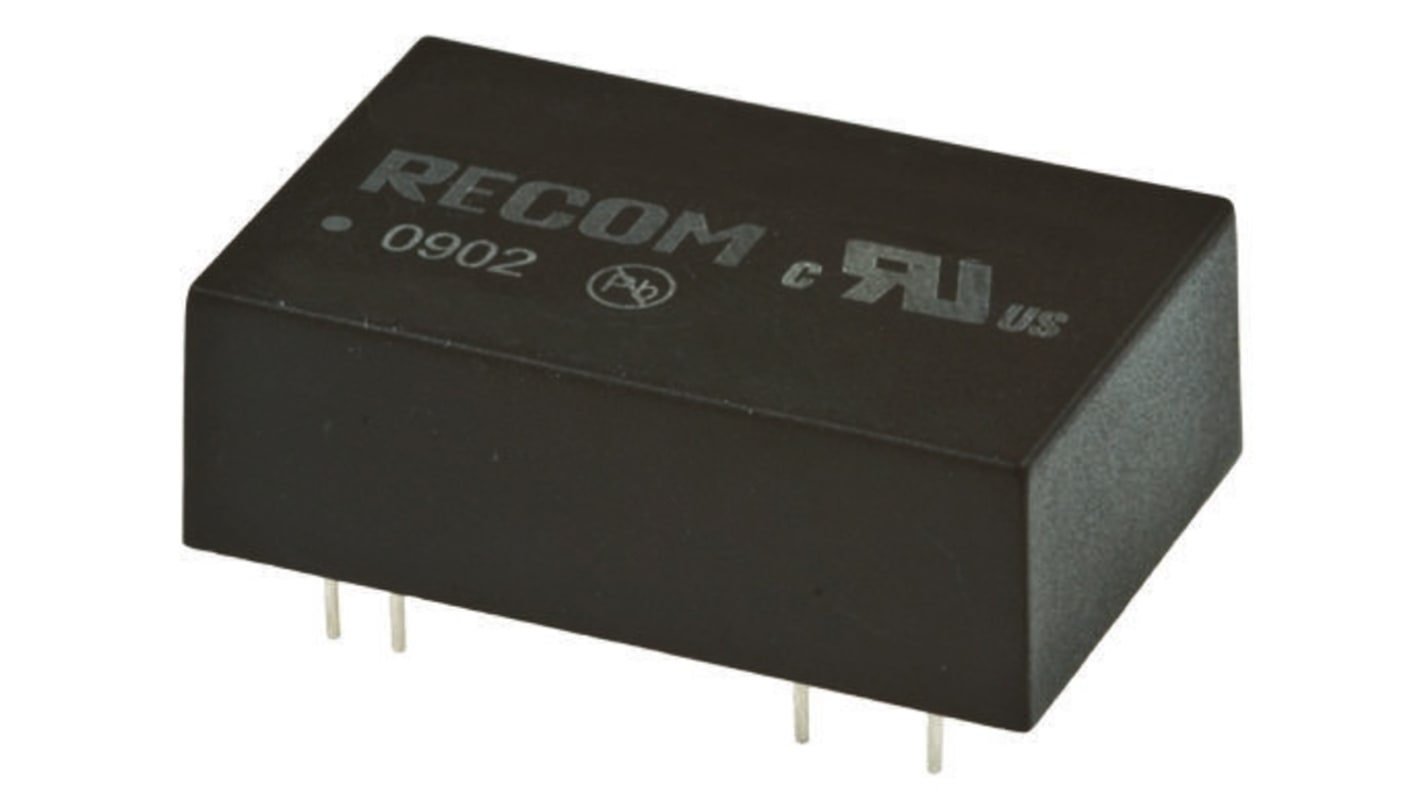 Recom REC5 DC-DC Converter, 12V dc/ 420mA Output, 9 → 36 V dc Input, 5W, Through Hole, +75°C Max Temp -40°C Min