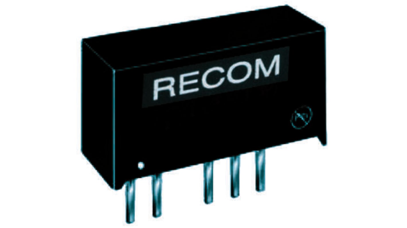 Recom RB DC-DC Converter, 12V dc/ 84mA Output, 4.5 → 5.5 V dc Input, 1W, Through Hole, +85°C Max Temp -40°C Min