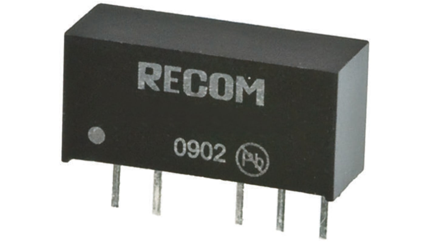 Recom RBM DC-DC Converter, 12V dc/ 83mA Output, 10.8 → 13.2 V dc Input, 1W, Through Hole, +85°C Max Temp -40°C