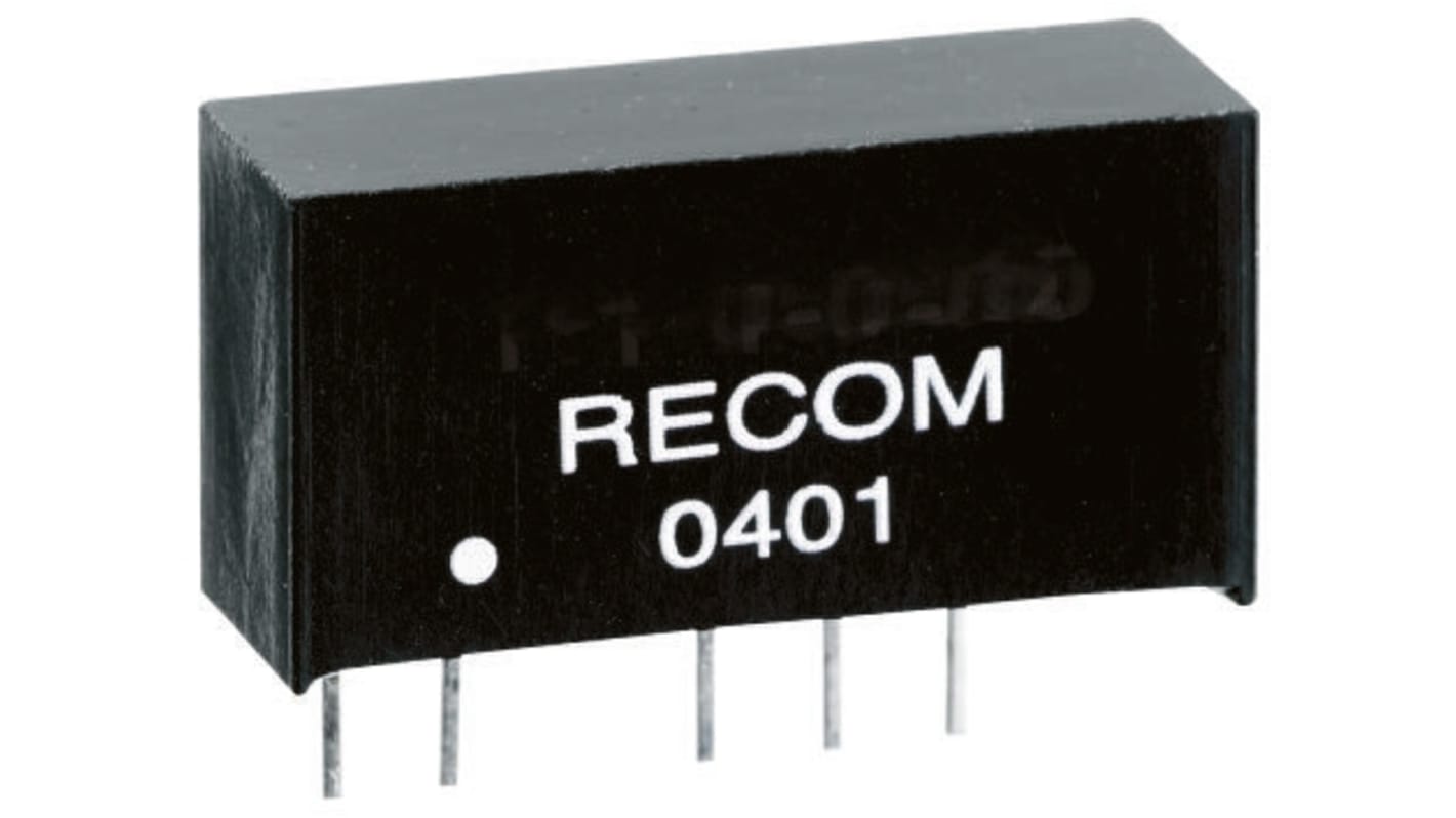 Recom DC/DC-Wandler 1W 5 V dc IN, 15V dc OUT / 66mA 1000V dc