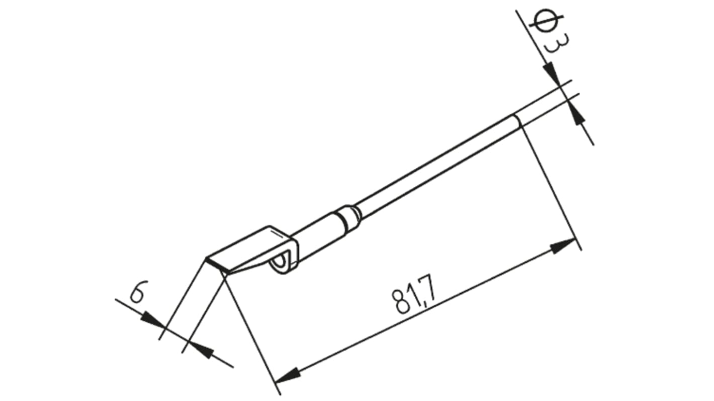 Ersa 452EDLF060 kiforrasztó pákahegy, 6 mm